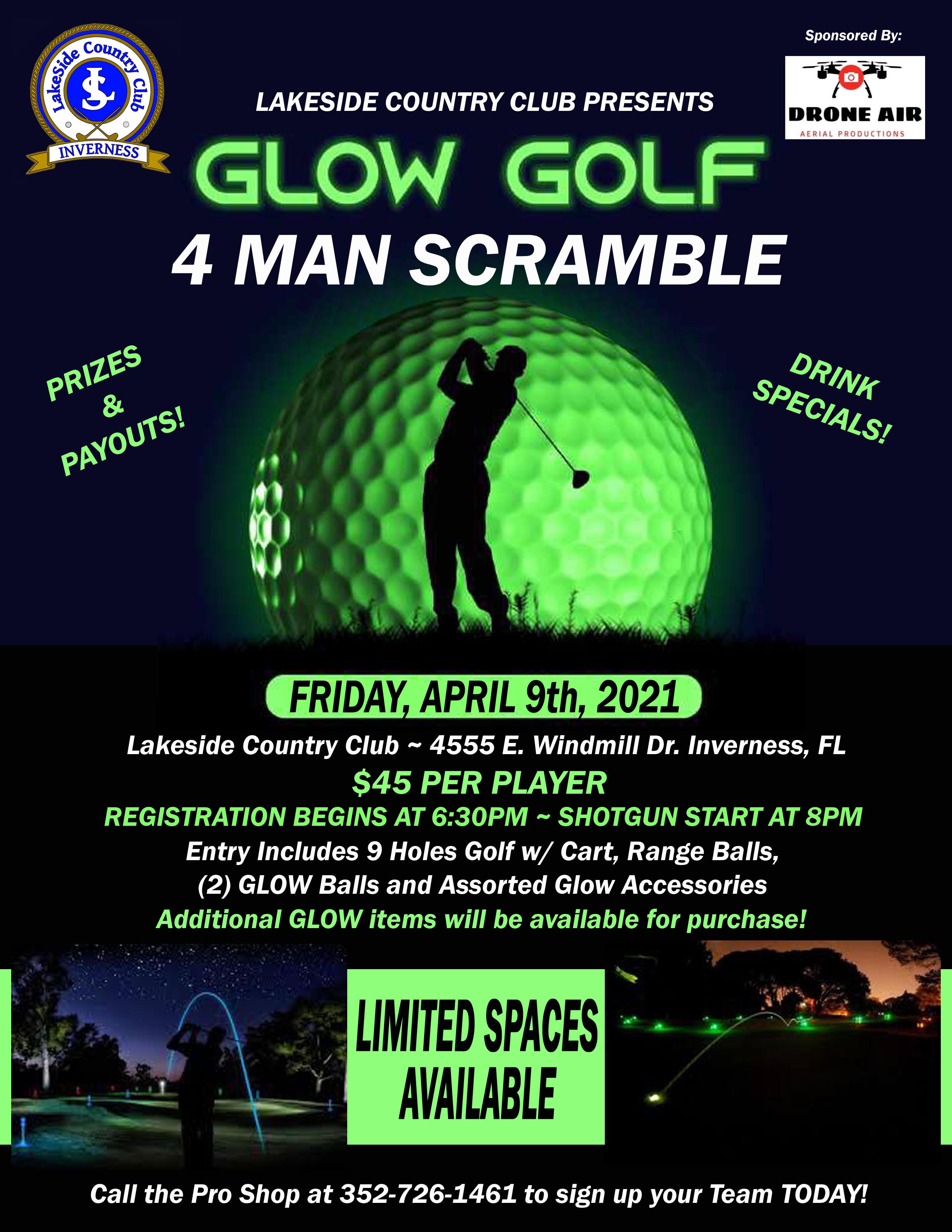 Glow Golf 4 Man Scramble Lakeside Country Club